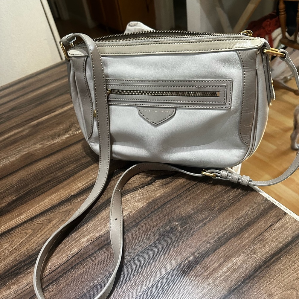 Marc By Marc Jacobs Taupe Lock Crossbody Bag